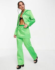 【送料無料】 コルージョン レディース カジュアルパンツ ボトムス COLLUSION satin pants skirt in green - part of a set MID GREEN