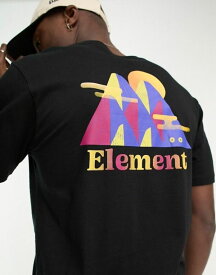 【送料無料】 エレメント メンズ Tシャツ トップス Element back print hills t-shirt in black Flint black