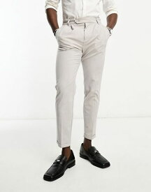 【送料無料】 ニュールック メンズ カジュアルパンツ ボトムス New Look linen look smart pants in stone Stone