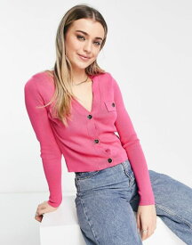 【送料無料】 ニュールック レディース ニット・セーター カーディガン アウター New Look fine knit cardigan in pink Pink