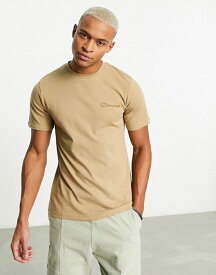 【送料無料】 バーグハウス メンズ Tシャツ トップス Berghaus logo back print t-shirt in brown Kelp