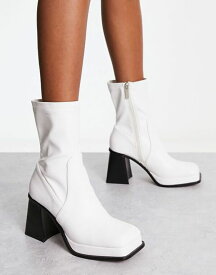 【送料無料】 シェリーズロンドン レディース ブーツ・レインブーツ シューズ Shellys London Jupiter sock boots in white high shine patent White patent