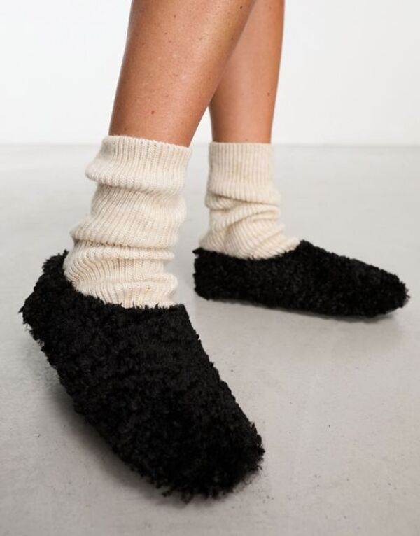 【送料無料】 シミ レディース サンダル シューズ Simmi London Cuddle slippers in black Black：ReVida