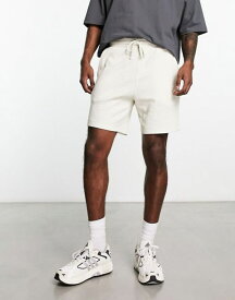 【送料無料】 エイソス メンズ ハーフパンツ・ショーツ ボトムス ASOS DESIGN slim shorts in beige waffle Silver Birch