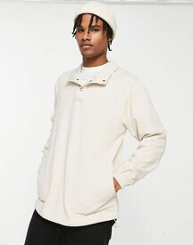 【送料無料】 ジャック アンド ジョーンズ メンズ パーカー・スウェット アウター Jack & Jones Originals quarter placket fleece sweatshirt in ecru Moonbeam