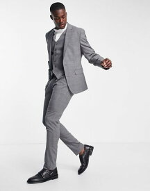 【送料無料】 ノーク メンズ カジュアルパンツ ボトムス Noak skinny suit pants in gray Glen check worsted wool blend Gray