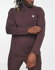 【送料無料】 サウスビーチ メンズ パーカー・スウェット アウター South Beach 1/4 zip sweatshirt in brown BROWN