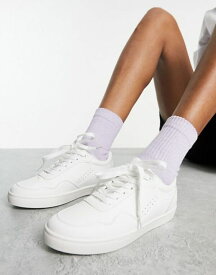 【送料無料】 ロンドンレベル レディース スニーカー シューズ London Rebel paneled lace up sneakers in white WHITE