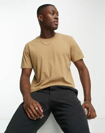 【送料無料】 セレクテッドオム メンズ シャツ トップス Selected Homme cotton t-shirt in beige Kelp