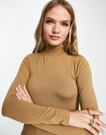 【送料無料】 ワイエーエス レディース ニット・セーター アウター Y.A.S. Woola high neck fine knit sweater in brown Ermine