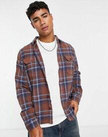 【送料無料】 ニュールック メンズ シャツ トップス New Look plaid overshirt in burnt orange Burnt Orange