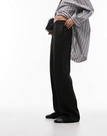 【送料無料】 トップショップ レディース カジュアルパンツ ボトムス Topshop tailored wide leg slouch pants in black Black