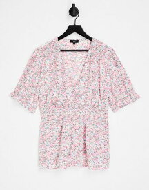 【送料無料】 シンプリー ビー レディース シャツ ブラウス トップス Simply Be peplum blouse in pink floral Pink