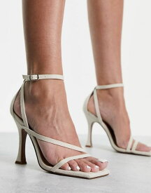 【送料無料】 エイソス レディース サンダル シューズ ASOS DESIGN Nelly asymmetric high heeled sandals In natural linen Natural Linen