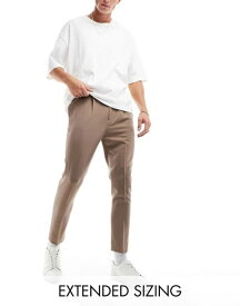 【送料無料】 エイソス メンズ カジュアルパンツ ボトムス ASOS DESIGN tapered pants in stone Stone