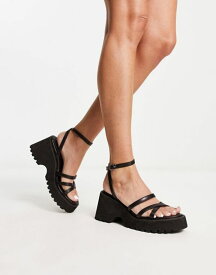 【送料無料】 エイソス レディース サンダル シューズ ASOS DESIGN Trippy chunky cleated sandals in black Black