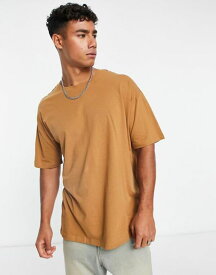 【送料無料】 ニュールック メンズ Tシャツ トップス New Look oversized T-shirt in tan Tan