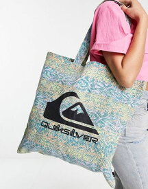 【送料無料】 クイックシルバー レディース トートバッグ バッグ Quiksilver The Classic pattern tote bag in blue Exclusive at ASOS Aztec blue