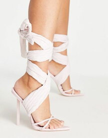 【送料無料】 パブリックデザイア レディース ヒール シューズ Public Desire Brunchin wrap ankle heel sandals in pink Pastel pink