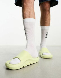 【送料無料】 パブリックデザイア メンズ サンダル シューズ Public Desire Man pool sliders in lime Lime