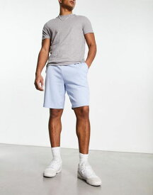 【送料無料】 エイソス メンズ ハーフパンツ・ショーツ ボトムス ASOS DESIGN oversized jersey shorts in blue Chambrey blue