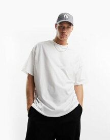 【送料無料】 エイソス メンズ Tシャツ トップス ASOS DESIGN oversized t-shirt with crew neck in white - WHITE White