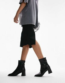 【送料無料】 トップショップ レディース ブーツ・レインブーツ シューズ Topshop Wide Fit Nicole block heel ankle boots in black Black