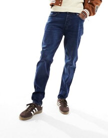 【送料無料】 フレンチコネクション メンズ デニムパンツ ボトムス French Connection tapered fit jeans in dark blue NAVY