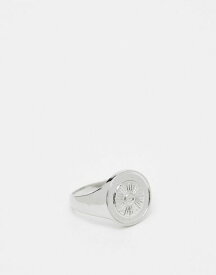 【送料無料】 ジャック アンド ジョーンズ メンズ リング アクセサリー Jack & Jones signet ring with eye design in faux silver Silver