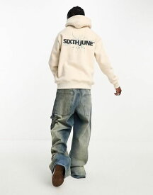 【送料無料】 シックスジュン メンズ パーカー・スウェット アウター Sixth June lightning hoodie in off white white