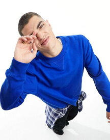 【送料無料】 エイソス メンズ パーカー・スウェット アウター ASOS DESIGN heavyweight oversized sweatshirt in mid blue Surf The Web
