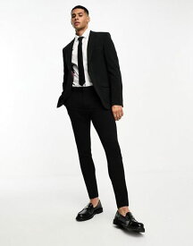 【送料無料】 エイソス メンズ カジュアルパンツ ボトムス ASOS DESIGN super skinny suit pants in black Black