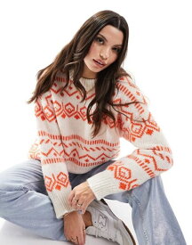 【送料無料】 エイソス レディース ニット・セーター アウター ASOS DESIGN oversized sweater in fairisle pattern in cream Cream