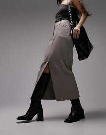 【送料無料】 トップショップ レディース スカート ボトムス Topshop long pencil skirt in gray Gray