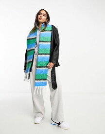 【送料無料】 エイソス レディース マフラー・ストール・スカーフ アクセサリー ASOS DESIGN fluffy stripe skinny scarf with tassels Multi