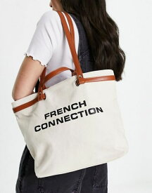 【送料無料】 フレンチコネクション レディース ハンドバッグ バッグ French Connection logo beach bag in natural BEIGE
