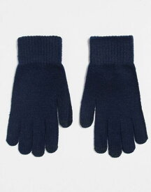 【送料無料】 エイソス メンズ 手袋 アクセサリー ASOS DESIGN touchscreen gloves in navy NAVY