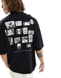 【送料無料】 コルージョン メンズ Tシャツ トップス COLLUSION Photographic collage print T-shirt in black Black