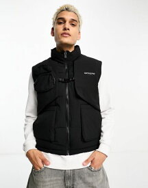 【送料無料】 シックスジュン メンズ ジャケット・ブルゾン アウター Sixth June tech light vest in black Black