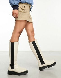 【送料無料】 ウォークロンドン レディース ブーツ・レインブーツ シューズ Walk London Dana tall Chelsea boots in beige leather Beige