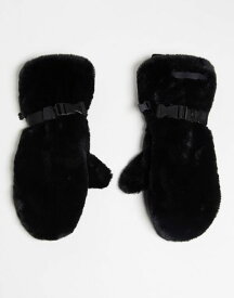 【送料無料】 エイソス レディース 手袋 アクセサリー ASOS 4505 Ski faux fur mittens in black Black