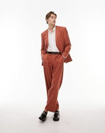 【送料無料】 トップマン メンズ ジャケット・ブルゾン アウター Topman single breasted relaxed fit suit jacket in burnt orange Burnt Orange