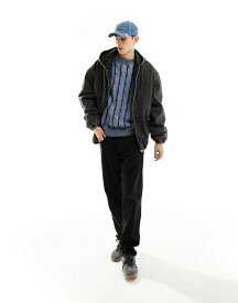 【送料無料】 エイソス メンズ ジャケット・ブルゾン アウター ASOS DESIGN super oversized denim jacket with hood in washed black Washed Black