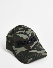 【送料無料】 ベンチ メンズ 帽子 アクセサリー Bench logo cap in camo Olive camo