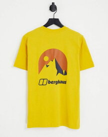 【送料無料】 バーグハウス メンズ Tシャツ トップス Berghaus Mont Blanc Mountain t-shirt in mustard Mustard
