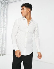【送料無料】 フレンチコネクション メンズ シャツ トップス French Connection 2-pack skinny shirts in white WHITE