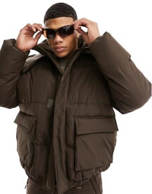 【送料無料】 エイソス メンズ ジャケット・ブルゾン アウター ASOS 4505 Ski insulated oversized water repellent puffer coat in brown Brown