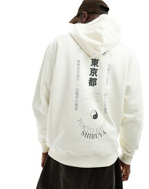 【送料無料】 エイソス メンズ パーカー・スウェット アウター ASOS DESIGN oversized hoodie with back spine print in off white WHISPER WHITE