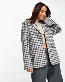 【送料無料】 モンキ レディース ジャケット・ブルゾン アウター Monki mix and match blazer in plaid Multi check