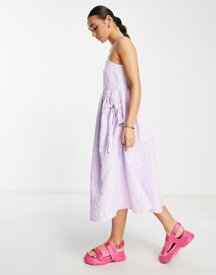 【送料無料】 エイソス レディース ワンピース トップス ASOS DESIGN cami jacquard bellow pocket midi dress in lilac LILAC